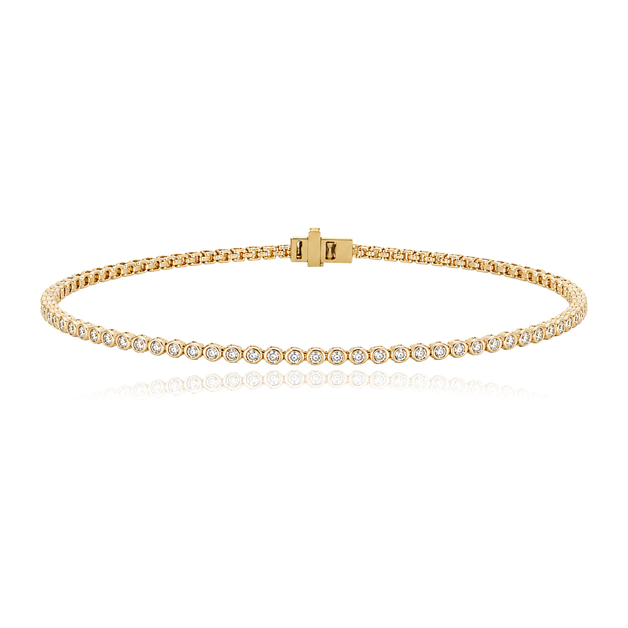 Round Bezel Diamond Tennis Bracelet