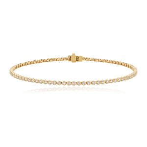 Round Bezel Diamond Tennis Bracelet