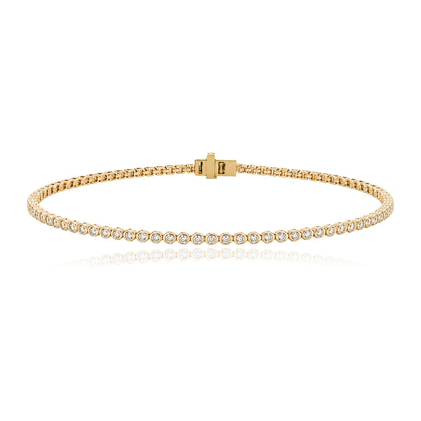 Round Bezel Diamond Tennis Bracelet