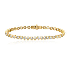 Round Bezel Diamond Tennis Bracelet
