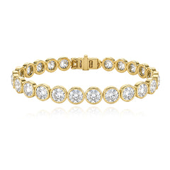 Round Bezel Diamond Tennis Bracelet