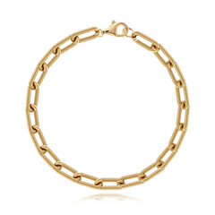 Rounded Paperclip Chain Bracelet—sleek rounded links in a refined design, ideal for everyday style and affordable luxury jewelry