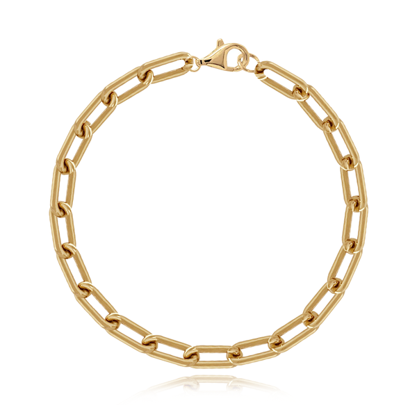 Rounded Paperclip Chain Bracelet—sleek rounded links in a refined design, ideal for everyday style and affordable luxury jewelry