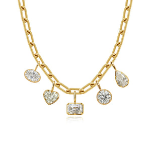 Dangling Claw Lab Diamonds Paperclip Necklace