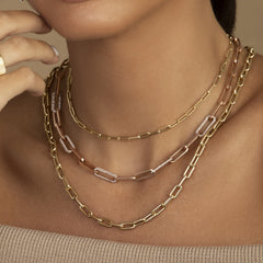 Small Rounded Paperclip Necklace
