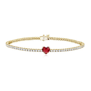 Tennis Bracelet with Solitaire Gemstone