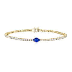 Tennis Bracelet with Solitaire Gemstone