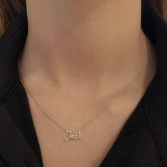 Scattered Diamonds Name Necklace