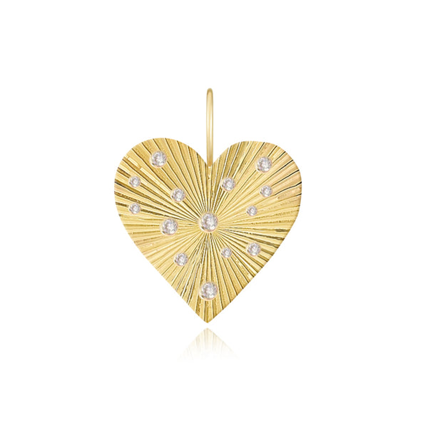 Scattered Fluted Heart Charm