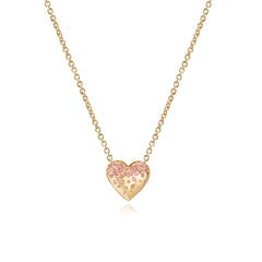 Dripping Scattered Gemstone Heart Necklace