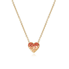 Dripping Scattered Gemstone Heart Necklace