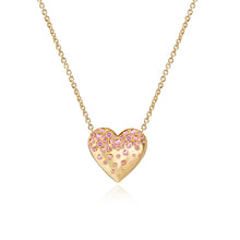 Load image into Gallery viewer, Dripping Scattered Gemstone Heart Necklace
