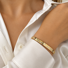 Scattered Diamonds Gold Bangle