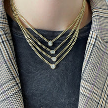 Load image into Gallery viewer, Bezel Heart Diamond Cuban Necklace
