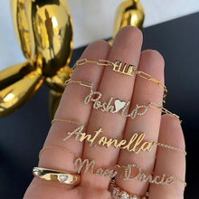 Load image into Gallery viewer, Two Pave Names Gold Charm Necklace
