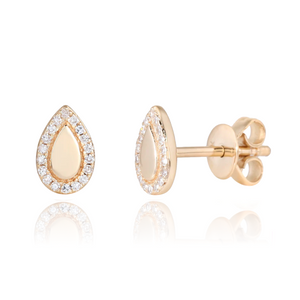 Golden Pear Diamond Earrings