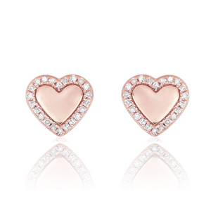 Golden Heart Diamond Earrings