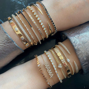 Multi Shape Diamond Golden Bracelet