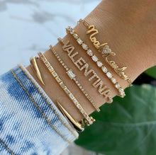 Load image into Gallery viewer, Pave Name Thin Tennis Bracelet
