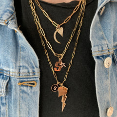 Large Gold Gothic Initial Charm