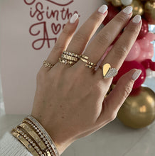 Load image into Gallery viewer, Half Pave Half Gold Shape Ring
