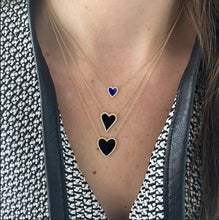 Load image into Gallery viewer, Small Pave Outline Stone Heart Necklace
