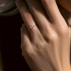 Petite Two Diamond Gold Ring