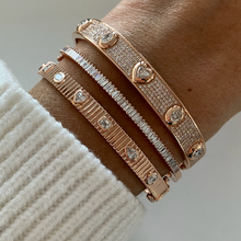 Load image into Gallery viewer, Multi Shape Diamonds Fluted Bangle

