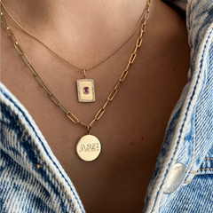 Mini Gemstone Pave Plate Charm