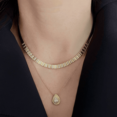 Fluted Bezel Diamond Necklace