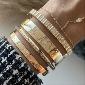 Golden Spaced Pave Bangle