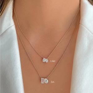 Two Lab Diamond Necklace 2CT