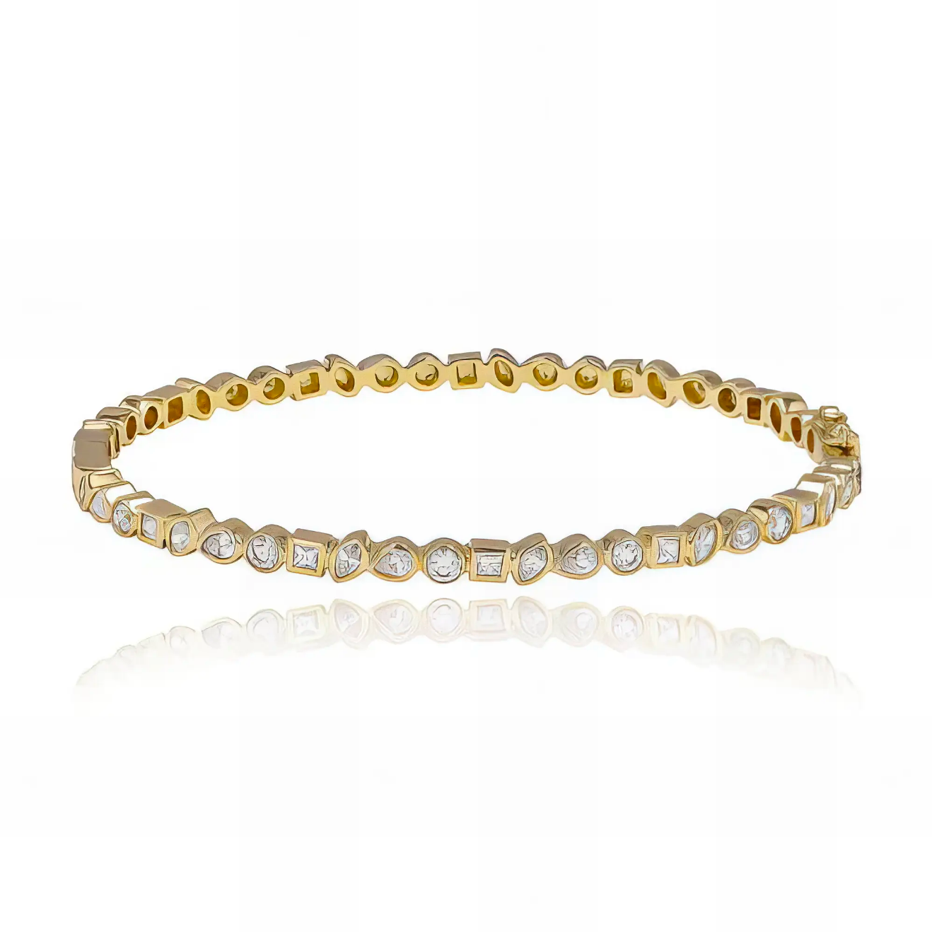 Multi Shape Bezel Diamond Bangle