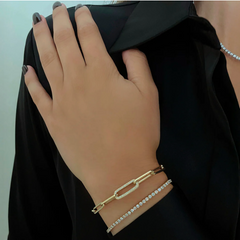 All Around Diamond Link Paperclip Bracelet