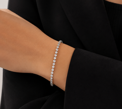 Round Bezel Diamond Tennis Bracelet