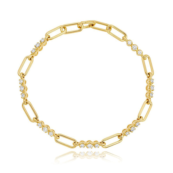 Segment Diamond Link Bracelet
