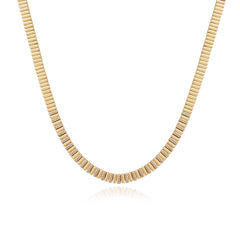 Golden Striped Diamond Necklace
