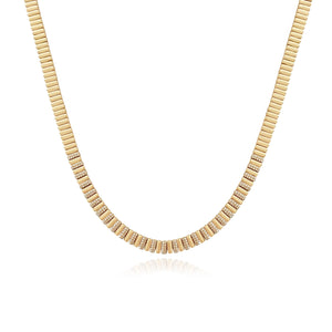 Golden Striped Diamond Necklace