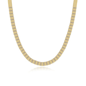 Golden Rectangle Spaced Pave Necklace