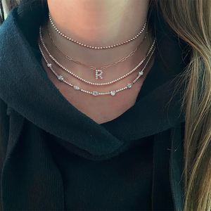 Seven Shape Diamond Tennis Necklace