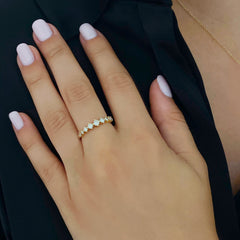 Shared Prong Round Diamond Ring