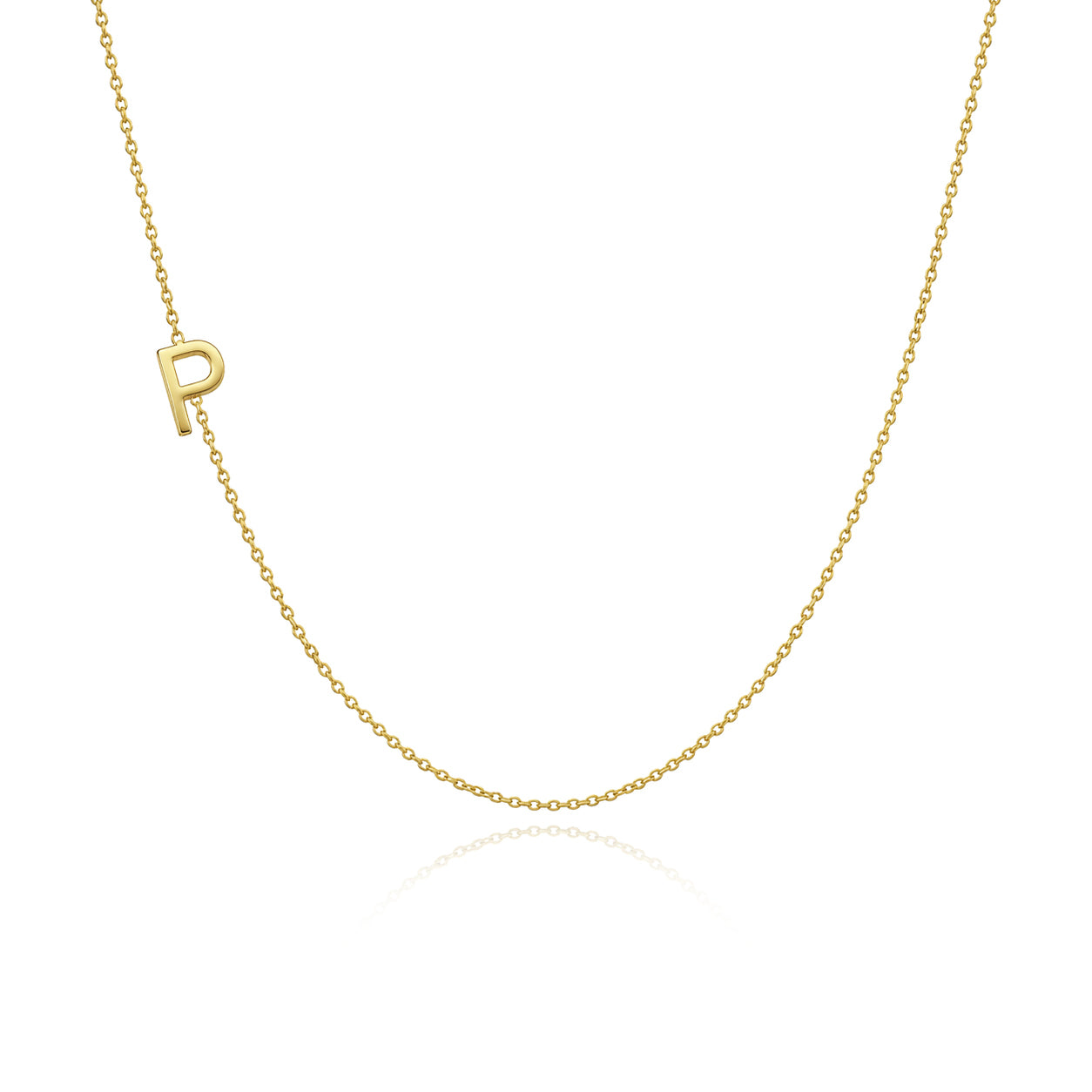 Side Initial Gold Necklace