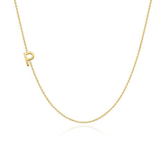 Side Initial Gold Necklace