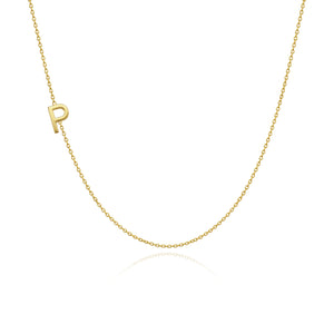 Side Initial Gold Necklace