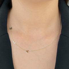 Side Initial Gold Necklace