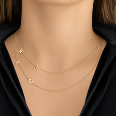 Side Initial Gold Necklace