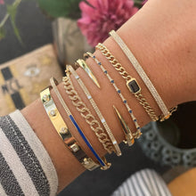 Load image into Gallery viewer, Slim Pave and Baguettes Bangle
