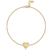 Load image into Gallery viewer, Fluted Outline Pave Heart Bracelet
