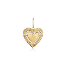 Load image into Gallery viewer, Small Fluted Pave Outline Heart Charm
