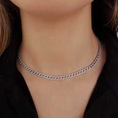 Small Diamond Cuban Link Necklace